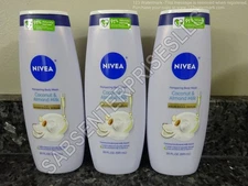 3 Nivea COCONUT & ALMOND MILK Nourishing Body Wash Washes Nourishing Serum 20 oz