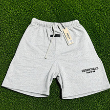 Essentials Fear of God Men's Gray Fleece Sweat Shorts Logo Drawstring Pockets M