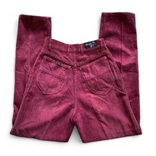 Blaze Vintage 70s-80s Burgundy Corduroy High-Waisted Straight Leg Pants Women s