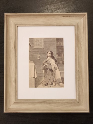 St. Teresa of Avila, vintage framed Catholic print