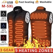 9 Heated Vest Zones Electric Heated Jackets Men Women Sportswear Heated Coat