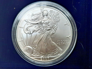 4 x Münze 1 oz One Dollar Silber Eagle USA 2007 2008 2009 und 2010