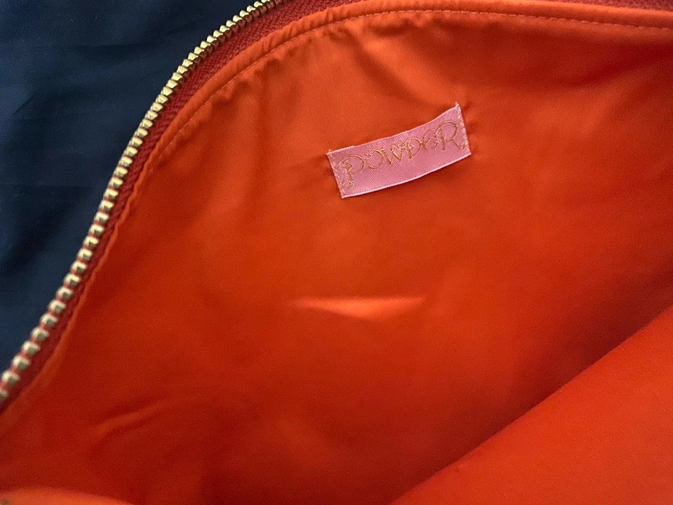 Powder Velvet Embroidered Zip Pouch Pomegranate - Image 2 of 4