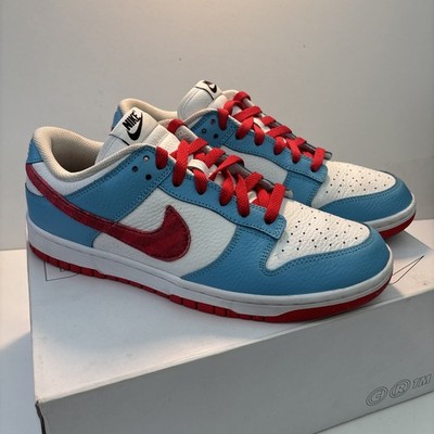 One Of One! Nike ID Premium Dunk Low Baby Blue/Red Size 9.5M/11 W OG Box CLEAN