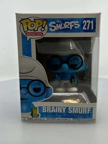 Funko POP! Animation The Smurfs Brainy Smurf #271 Vinyl Figure DAMAGED BOX