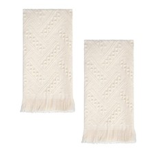 Luxury Decorative Hand Towels Bathroom: Boho Home Deco Cream, 14"x30"
