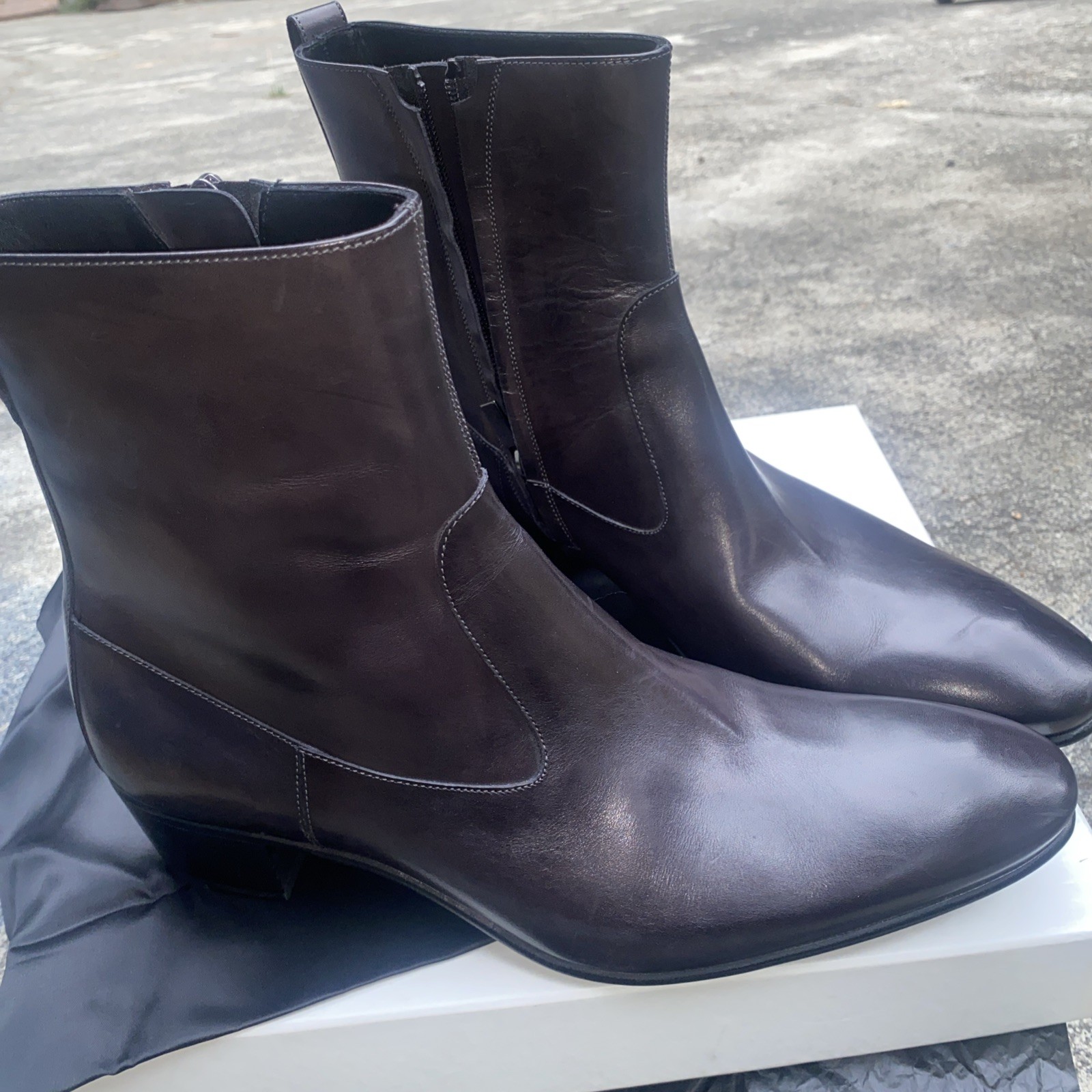 NUOVO YSL YVES SAINT LAURENT stivaletto nero uomo ZABRISKIE 45 taglia 44 IT US11