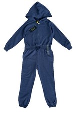 Polo Ralph Lauren Girls Blue Terry Hooded Jumpsuit NWT Size 5 Years Msrp 79.50 