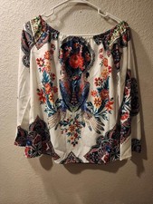 Women's Off the Shoulder Bohemian Blouse Top size Medium