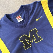 Vtg Michigan Wolverines Men  s XL 90s Nike Warm Up Basketball Jersey Shirt