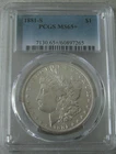 1881-S PCGS MS65+  Morgan Dollar High Grade, Great eye appeal