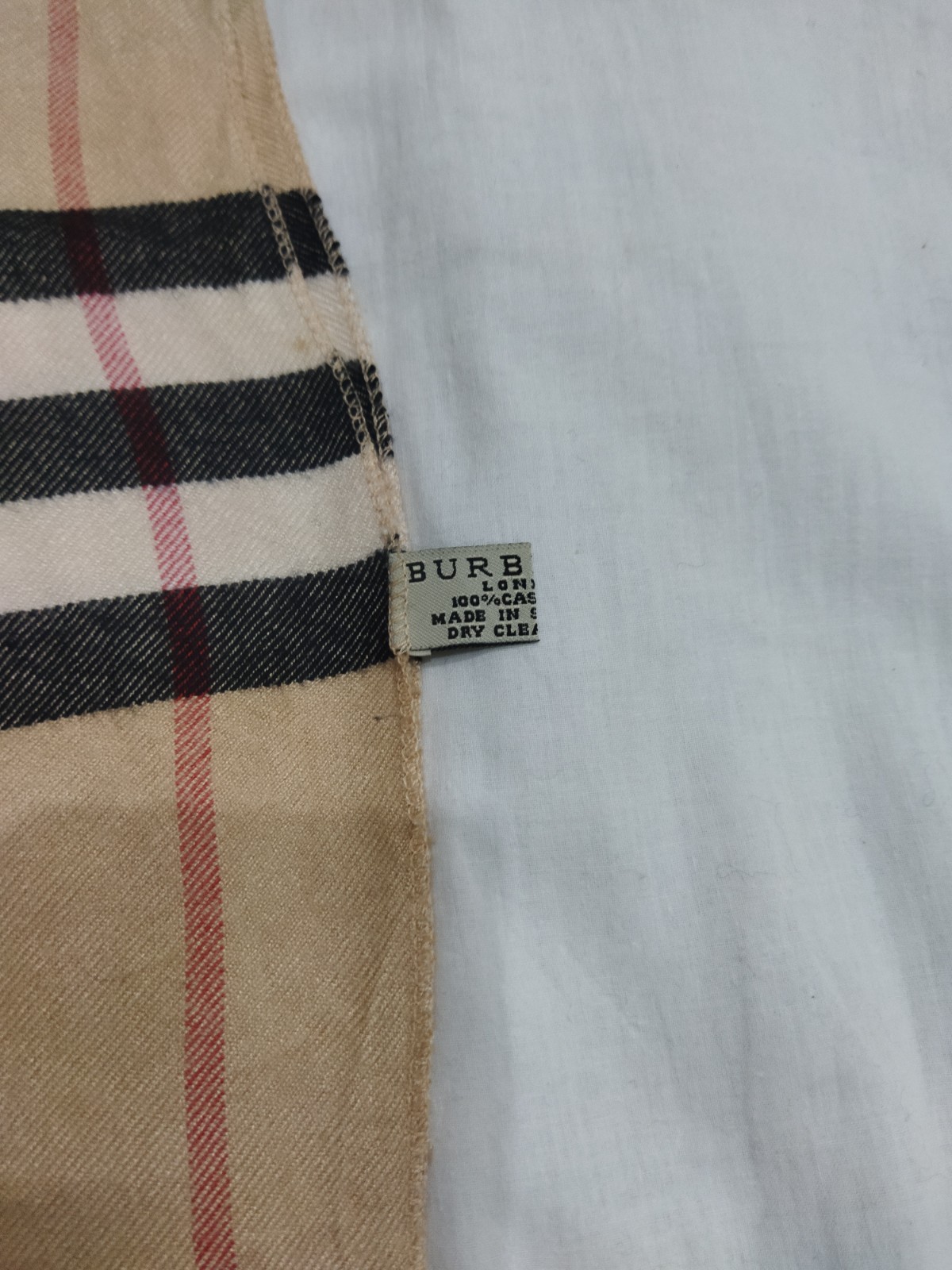 Burberry Scarf Rectangular Shawl 100% Cashmere St… - image 14