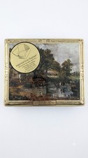 Vintage Hinged Metal Stationery Tin "The Hay Wain"