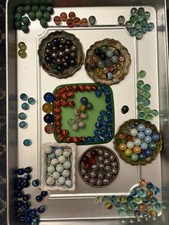 Unsearched Lot Of Vintage Marbles - Estate Sale Find - 240 Marbles Various Sizes