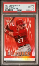 SELECT MIKE TROUT 2013 SELECT #EF2 EN FUEGO SILVER PRIZM PSA 10