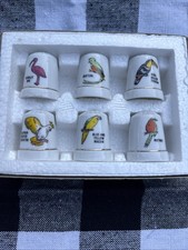 Vintage Porcelain Thimbles Set 6 Pieces White...