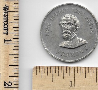 1864 JOHN FREMONT JF 1864 2 Political Token FREE SPEECH FREE PRESS