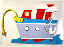 Cruise Ship Cruising Boat Ocean Waves Smoke Stacks Anchor 3d Die Cut