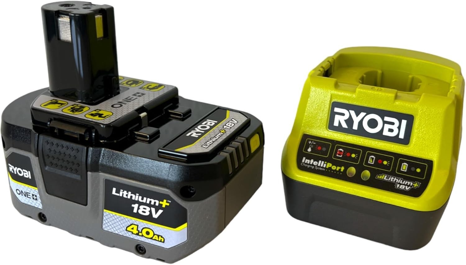 Kit Ryobi 18V ONE+: Batteria 4,0Ah + Caricatore Rapido RC18120 Originale