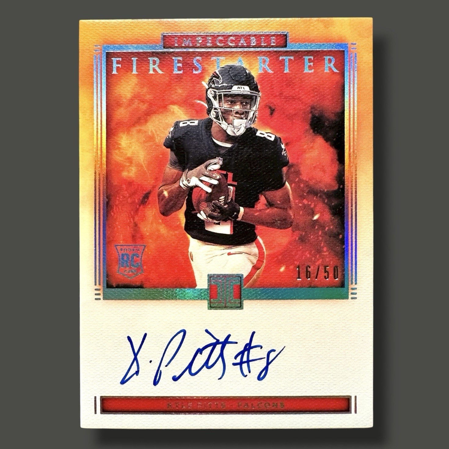 Kyle Pitts Panini Impeccable Firestarter Signatures #FSKP Base