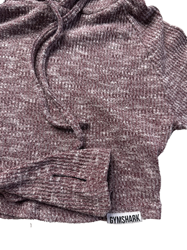 Gymshark Hoodie Womens XS Cropped Long Sleeve Thumbholes Knit Pullover Top - Picture 7 of 9