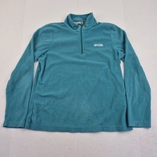 REGATTA Fleece 12 Blue Womens Jumper Pullover 1/4 Zip Embroidered Logo