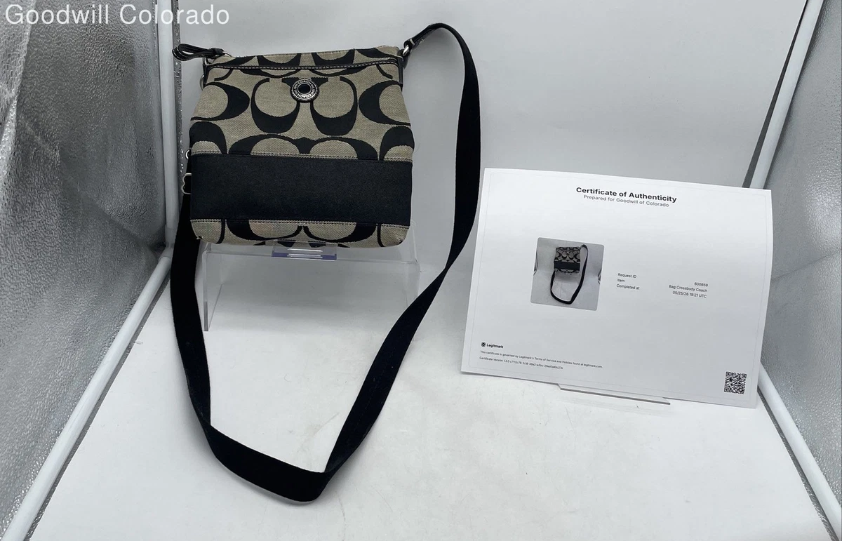 Coach Black And White Signature Handbag for sale | eBay