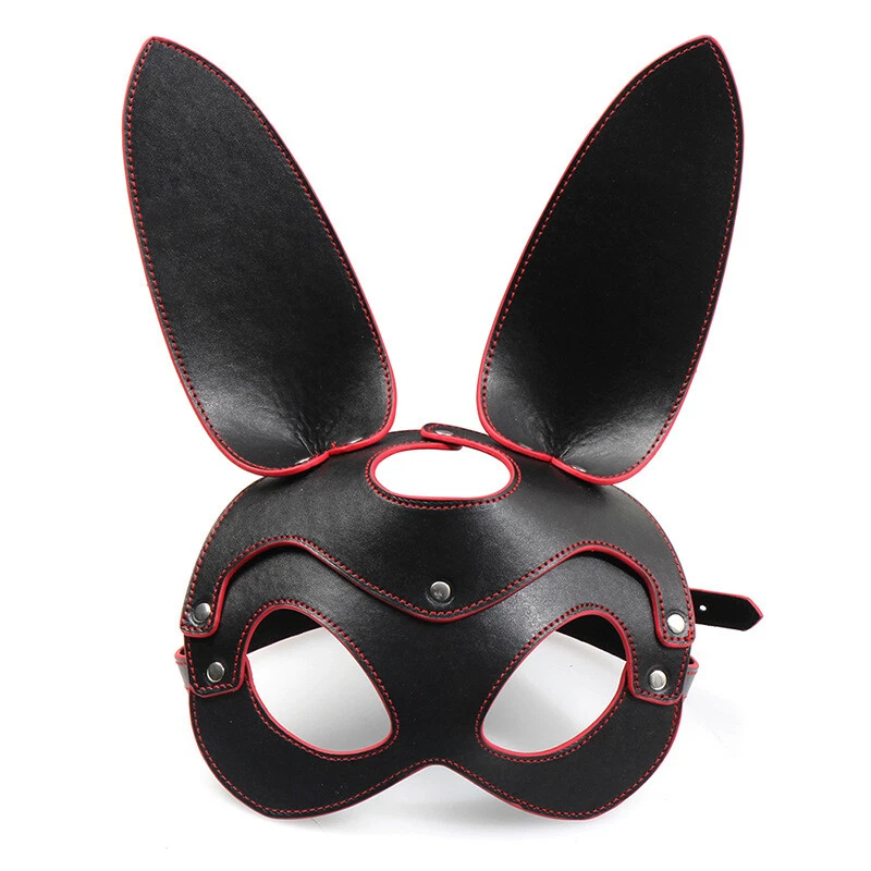 Leather Head Cover, Rabbit Mask Mask Eye Mask Toy Performance Mask Dressing Up - Image 2 of 4