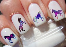 Galaxy Unicorn Nail Art Stickers Transfers Decals Set of 40 - A1246