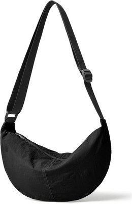 Nylon Crossbody Bag For Women Men Casual Lightweight Crescent Shoulder Hobo Purs