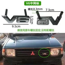 Coperchio distintivo decalcomania logo 3D cofano anteriore V6 per Mitsubishi Pajero V31 V33 V45
