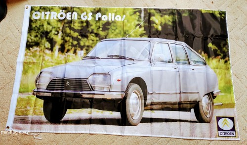 Drapeau / Bannière Simca CG - Neuf - Polyester Blanc