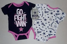 DALLAS COWBOYS BODY SUIT 2 PC SET BABY GIRL 3 6 9 12 MOS NWT ROMPER JUMPER PINK