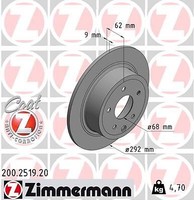 2X Zimmermann 200.2519.20 Bremsscheibe Passend FüR Nissan