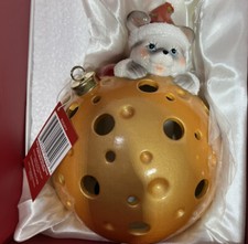 Home Reflections Luminary Flameless Candle with Timer Mouse Christmas Ball - New