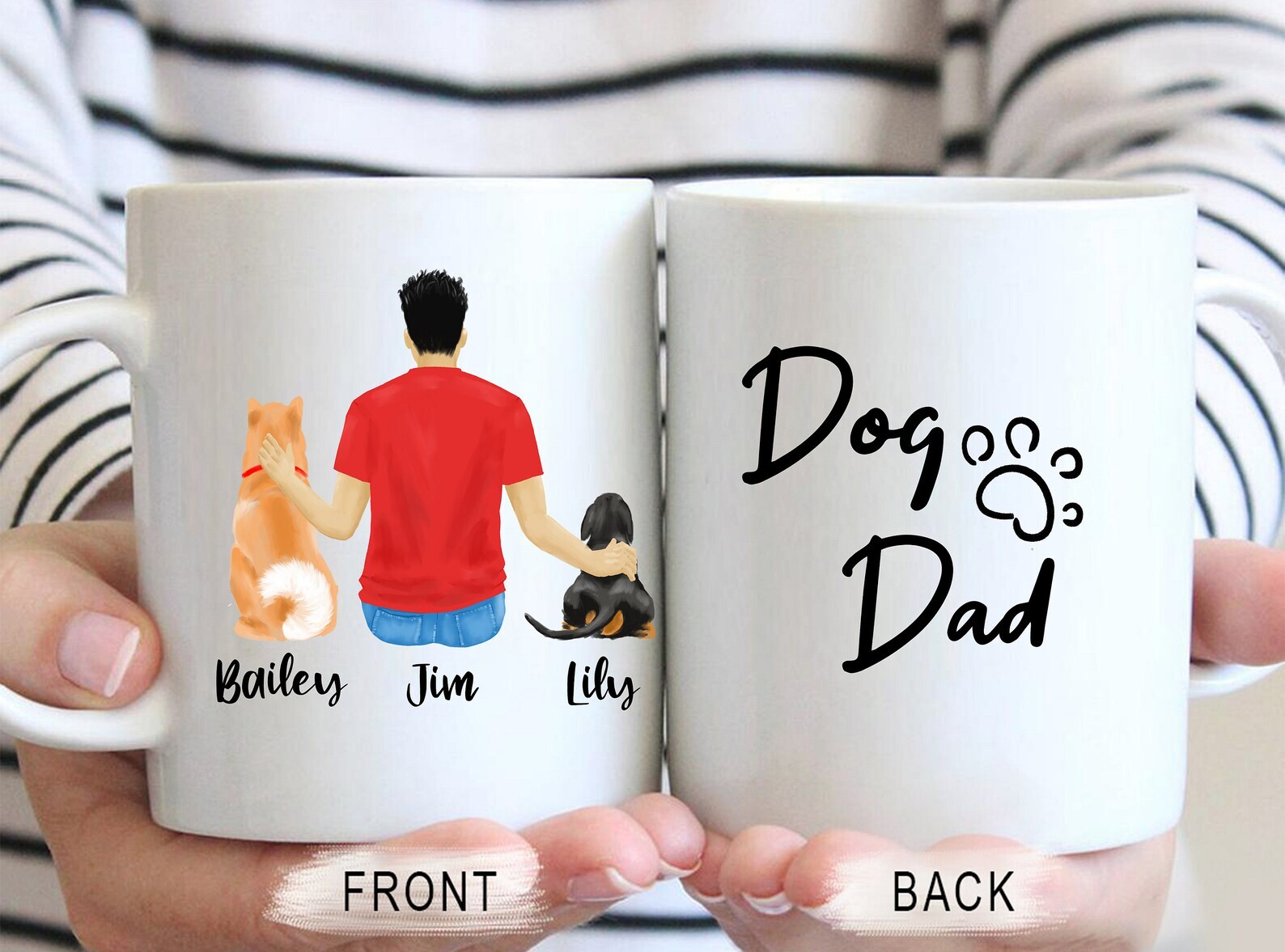 Personalized Dog Dad Coffee Mug Custom Dog Dad Mug Best Dad Dog Ever Dog Father
