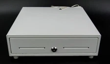 Mini Cash Drawer For Point Of Sale System POS White No Key Opened AS IS