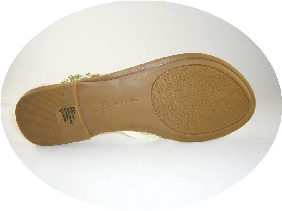 Sandalias para mujer B. Makowsky Vera tobillo punta vampiro cuero blanco roto 8,5 M Foto 4 de 4