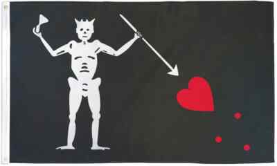 Edward Teach Pirate 3x5ft Poly Pirate Flag Blackbeard Flag Pirate Ship Flag
