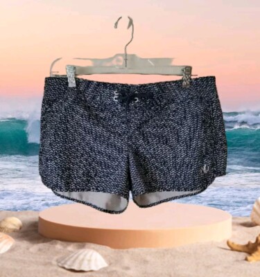 Carve Designs Shorts Women's Swimming Beach Navy White Lace Up Drawstring 