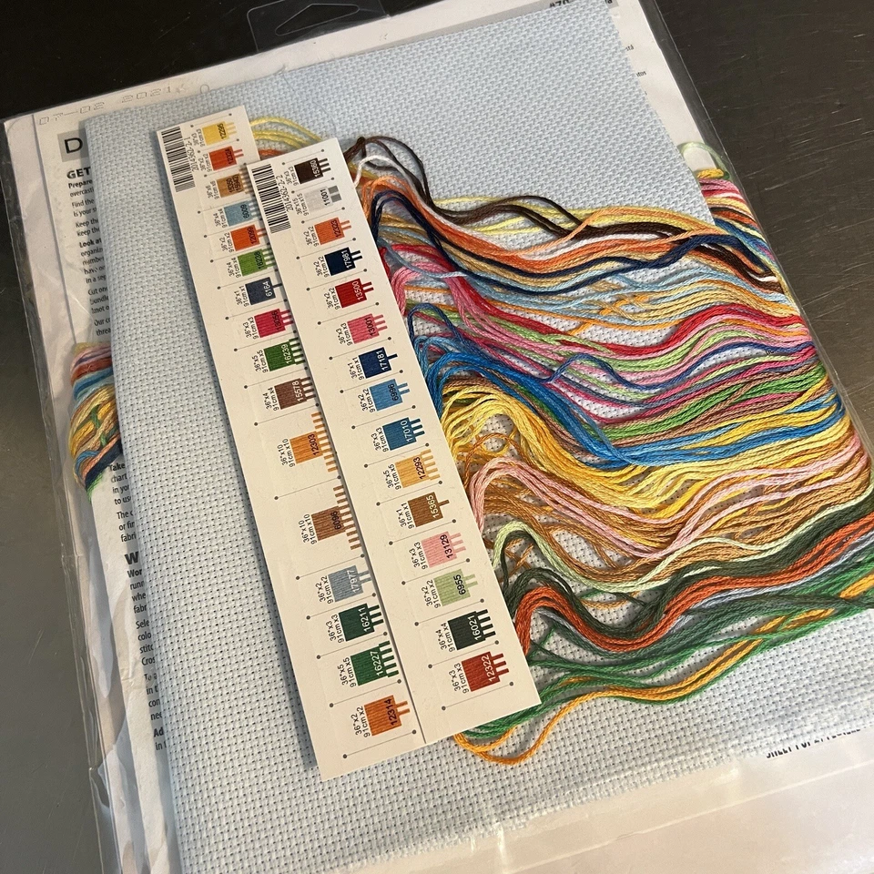 Kit de sillas de playa de punto de cruz contado dimensiones materiales artesanales sin abrir trópicos Foto 4 de 4