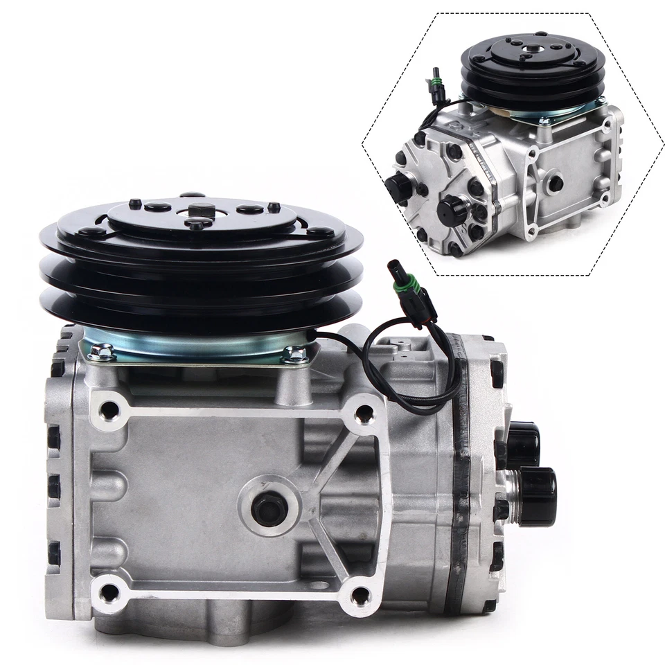 Compresor de aire acondicionado York ET210L-25073C para Freightliner Peterbilt Kenworth 10,3 L Foto 4 de 4