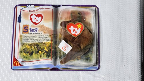 TY McDonald's Dinosaur Trio Beanie Babies Set of 3 – Rex Bronty Steg (1995) NIB - Picture 8 of 19
