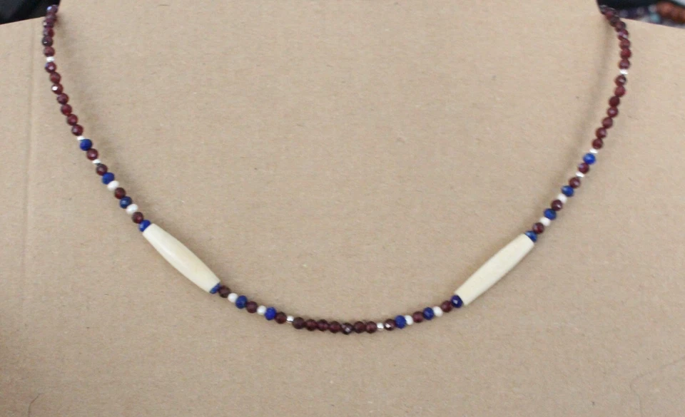 50 cm Facettiert  Granat  Edelstein  kette, Süßwasserperle, Orient  ( BIR-19 *) - Bild 3 von 3