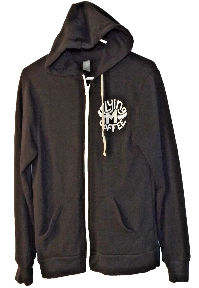 Alternative Ladies Black Hood Full Zip Long Sleeve Sweatshirt "Flyin M Coffee" M - Image 2 of 4