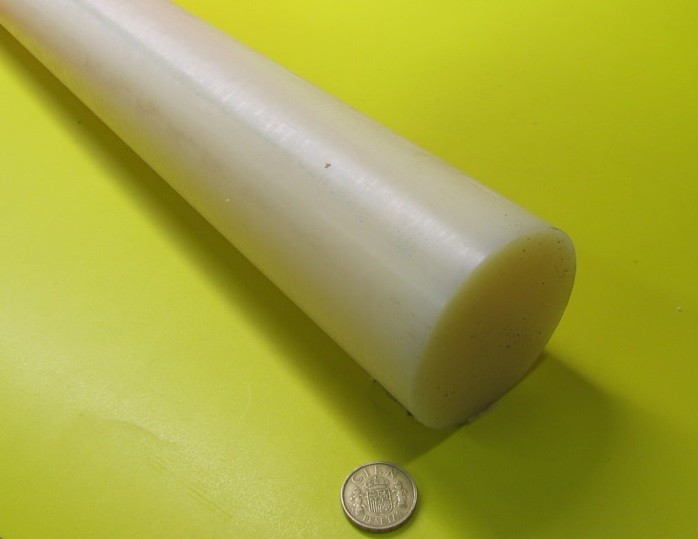 Barre Ronde En Nylon 66 Naturel - Diamètre 3 Pouces, Longueur 12 Pouces, Ensinger, Neuf