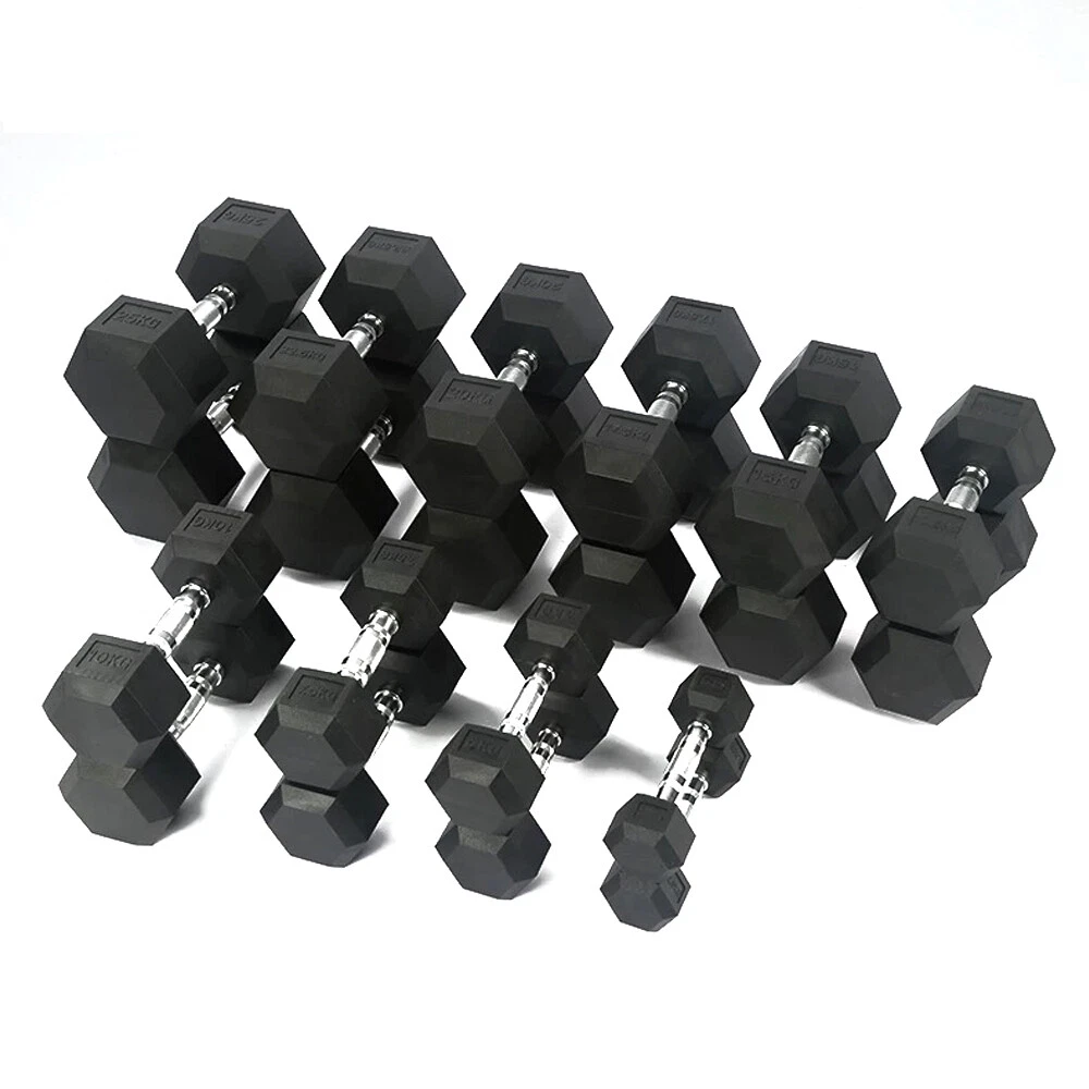 Rubber Hex Dumbbell Fitness Home Gym Exercise Strength Weight Gym Equipment
