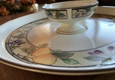 LOOK!  NEW  Mikasa Garden Harvest Serving Chip plate & Dip bowl -2 piece in box