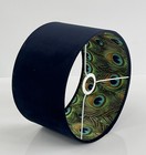 new handmade dark blue velvet peacock feather lamp shade pendant light shade