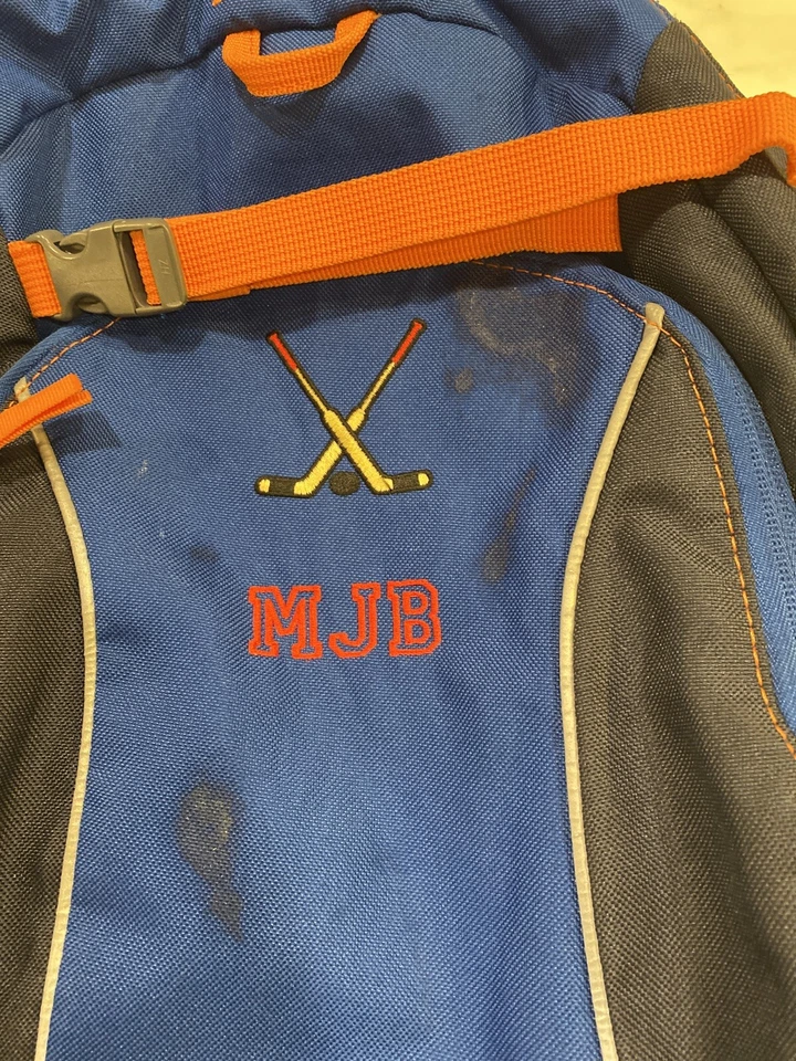 Lands' End ClassMate 中号背包黑色蓝色橙色儿童学校学院 — 第 3/4 张图片